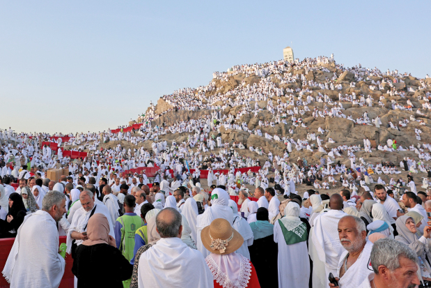 <div>Pilgrims gathered at Mount Arafat yesterday for the pinnacle of the Haj pilgrimage, standing in prayer and reflection on the outskirts of Mecca. Arafat Day is considered the most essential pillar of Haj and, without it, the pilgrimage is deemed incomplete.</div>
<div></div>
<div>From noon to sunset, pilgrims assembled at vast plains of Arafat, where the Prophet Mohammed is believed to have delivered his final sermon.</div>
<div></div>
<div>With more than two million pilgrims converging on Mecca this year, officials increased safety measures amid the heat, enforcing strict penalties against unauthorised visitors to curb overcrowding.</div>
<div></div>
<div>Officials say all resources have been mobilised to ensure a safe, comfortable and spiritually fulfilling experience, the Saudi Press Agency said. Authorities have advised pilgrims to remain in their air conditioned tents between 10am and 4pm, when the desert heat peaks.</div>
<div></div>
<div>Above, pilgrims gather at Mount Arafat.&nbsp;</div>